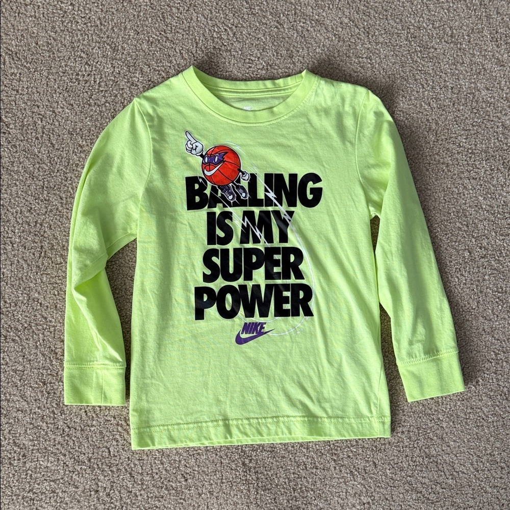 Nike Kids Bright Green Long Sleeve Tee